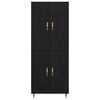 vidaXL Highboard Czarny Dąb 69,5 x 34 x 180 cm Materiał drewnopochodny