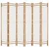 vidaXL Składany parawan 6-panelowy, 240 cm, bambus i pł&oacute;tno