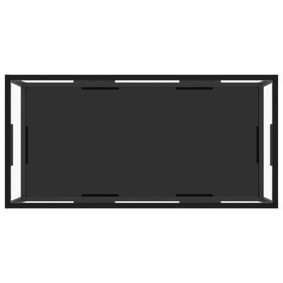 vidaXL Stolik, przezroczysty i czarny, 100x50x35 cm, szkło hartowane