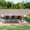 vidaXL 9-cz. zestaw mebli ogrodowych z poduszkami, rattan PE i stal