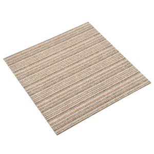 vidaXL Dywan 20 pcs Beżowy w paski 50 x 50 cm 100% polipropylen