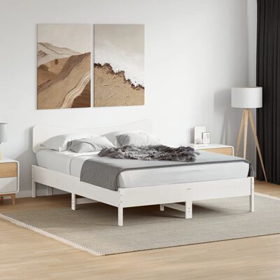 vidaXL Wezgłowie do łóżka, białe, 160 cm, lite drewno sosnowe