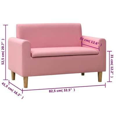 vidaXL 2-osobowa sofa dziecięca, różowa, sztuczna skóra