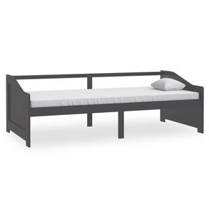 vidaXL 3-osobowa sofa/ł&oacute;żko, ciemnoszara, drewno sosnowe, 90x200 cm
