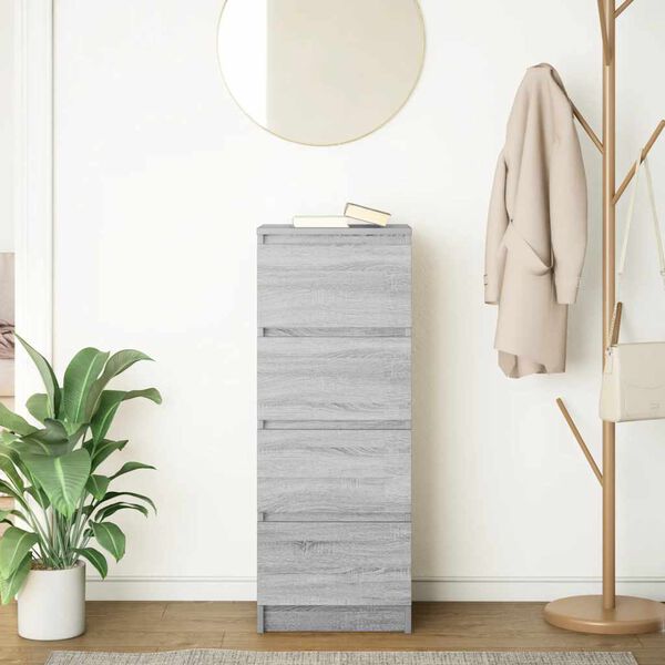 vidaXL Komoda Szara Sonoma 37,5x35x99 cm Drewno klejone
