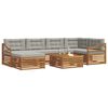 vidaXL Zestaw sof na zewnątrz z poduszką 7 pcs Naturalny i Jasny Szary