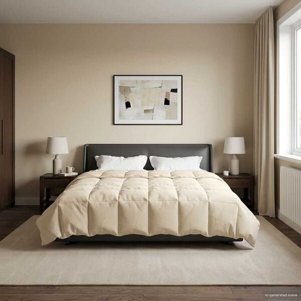 vidaXL Zimowa Kołdra Kwiłtowany Kremowy 200 x 200 cm Mikrofibra