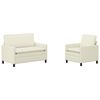 vidaXL Zestaw Sof 2 pcs kremowy tkanina