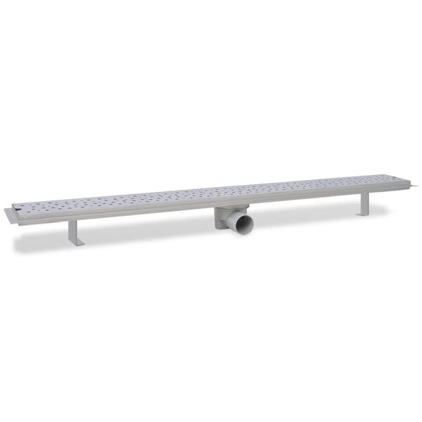 vidaXL Odpływ prysznicowy liniowy, kropki 1030x140 mm, stal nierdzewna