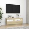 vidaXL Szafka TV z oświetleniem LED, dąb sonoma, 100x35x40 cm