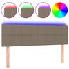 vidaXL Zagł&oacute;wek do ł&oacute;żka z LED, taupe, 144x5x78/88 cm, tkanina