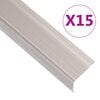 vidaXL Listwy schodowe w kształcie litery L 15 szt. Aluminium 90 cm