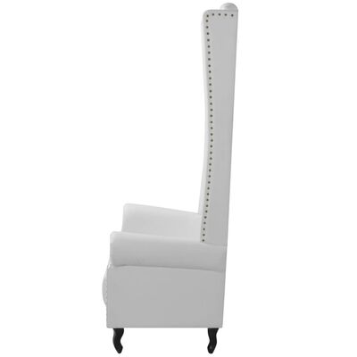 vidaXL Fotel z wysokim oparciem, biały, sztuczna skóra