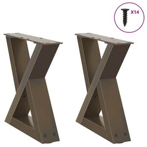 vidaXL Nogi do stolika kawowego 2 szt. Naturalna stal 30x(30-31,3) cm Stal