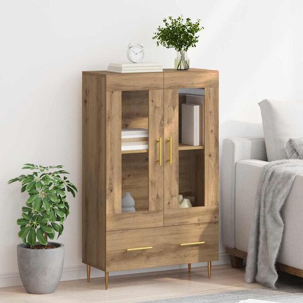 vidaXL Highboard z szufladą Dąb rzemieślniczy 69,5 x 31 x 115 cm