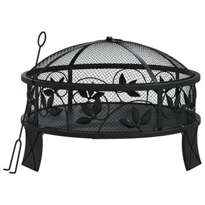 vidaXL Palenisko z pogrzebaczem, 50 cm, XXL, stal