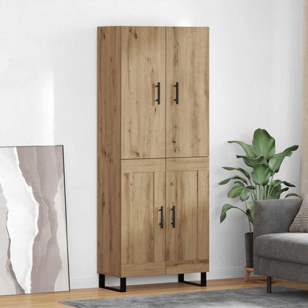 vidaXL Highboard 2 pcs Dąb rzemieślniczy 69,5 x 34 x 180 cm