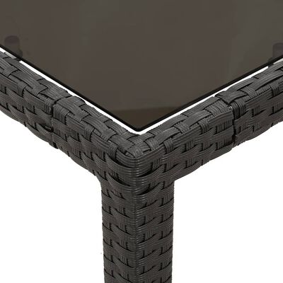 vidaXL 3-cz. zestaw mebli bistro z poduszkami, czarny, polirattan