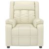 vidaXL Elektryczny fotel masujący, kremowy, sztuczna skóra