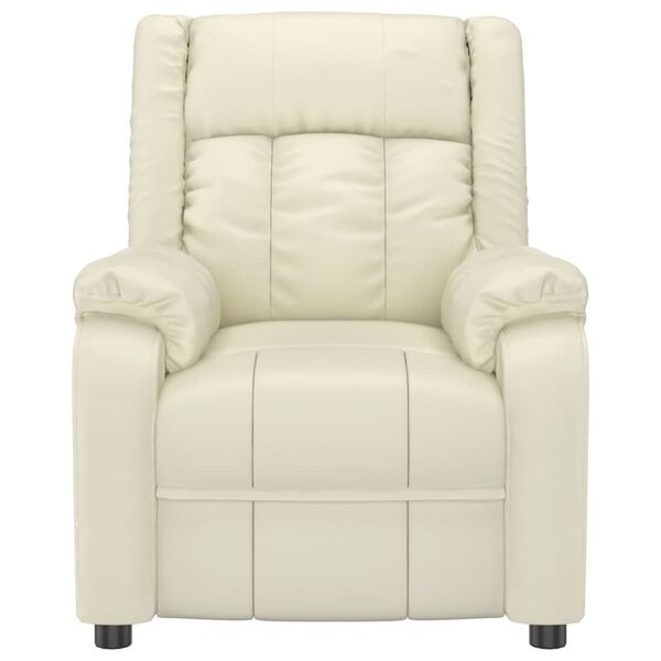 vidaXL Elektryczny fotel masujący, kremowy, sztuczna skóra