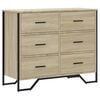 vidaXL Komoda, dąb sonoma, 91x35,5x74,5 cm, materiał drewnopochodny