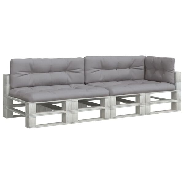 vidaXL Poduszki na palety, 5 szt., szare, tkanina