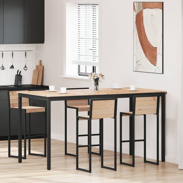 vidaXL St&oacute;ł barowy Naturalny 110 x 55 x 105 cm Lite drewno sosnowe