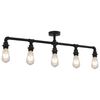 vidaXL Lampa sufitowa, czarna, 5 żar&oacute;wek E27
