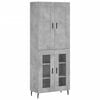 vidaXL Witrynka, szarość betonu 69,5x34x180 cm materiał drewnopochodny