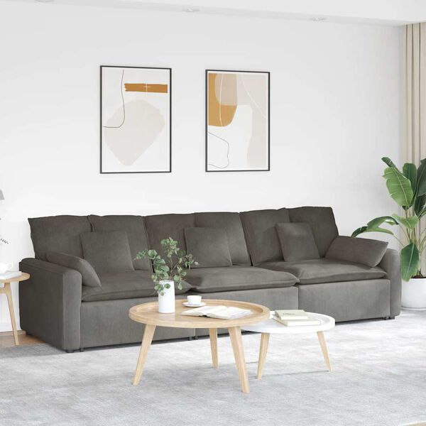 vidaXL Sofa modułowa z poduszkami, jasnoszara