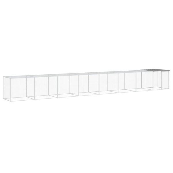 vidaXL Klatka dla kurcząt, z dachem, jasnoszara, 803x98x90 cm, stal