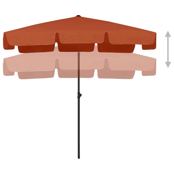 vidaXL Parasol plażowy, terakota, 200x125 cm