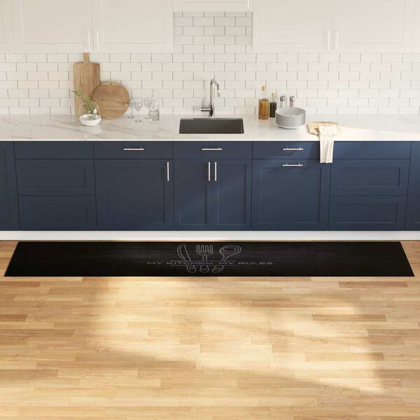 vidaXL Dywan kuchenny Czarny 300 x 60 cm Aksamit