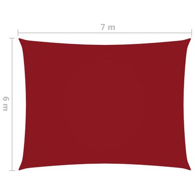vidaXL Prostokątny żagiel ogrodowy z tkaniny Oxford, 6x7 m, czerwony