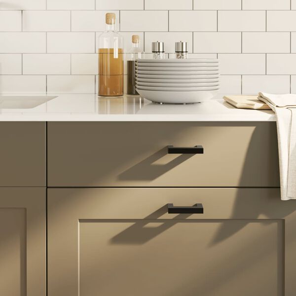 vidaXL Uchwyty do szafek, 20 szt., czarne, 64 mm, stal nierdzewna