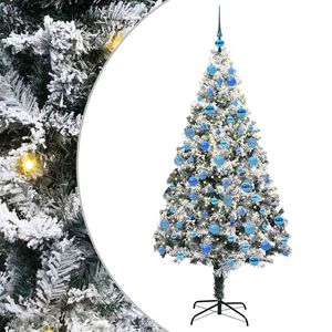vidaXL Sztuczna choinka Biały 180 cm PVC i Stal i Plastik