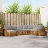 vidaXL Zestawy sof 8 pcs Naturalny i Jasny Szary Lite Drewno Akacji