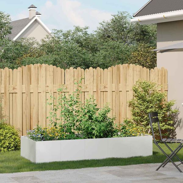 vidaXL Doniczka Biała 200x80x40 cm Stal