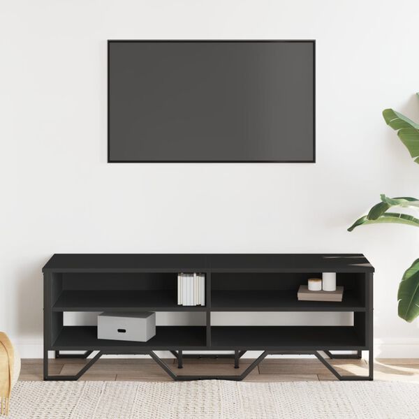 vidaXL Szafka pod TV, czarna, 122x34x41 cm, materiał drewnopochodny