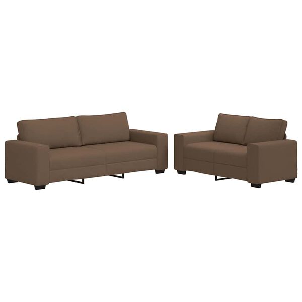 vidaXL 2-częściowy komplet wypoczynkowy, obity tkaniną, brązowy
