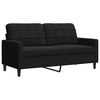 vidaXL Sofa 2-osobowa, czarna, 140 cm, tapicerowana aksamitem