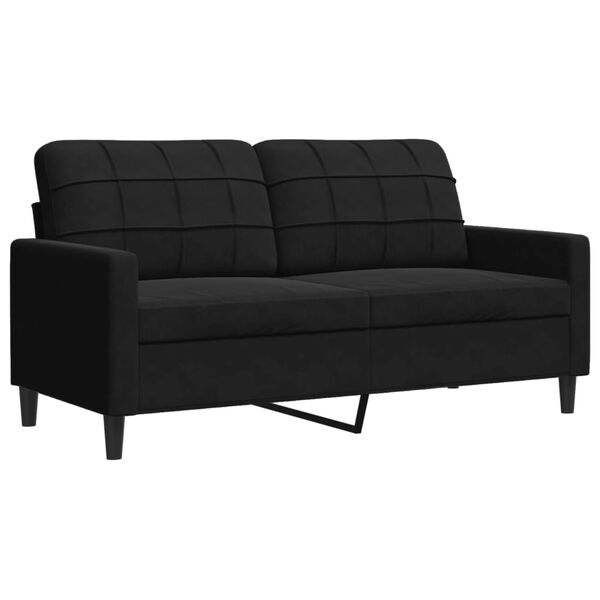 vidaXL Sofa 2-osobowa, czarna, 140 cm, tapicerowana aksamitem
