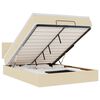 vidaXL Ł&oacute;żko Ottoman z materacem i diodami LED kremowe 140x190 cm