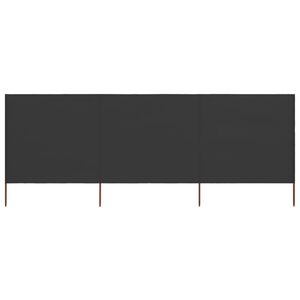 vidaXL Parawan 3-skrzydłowy z tkaniny, 400x80 cm, antracytowy