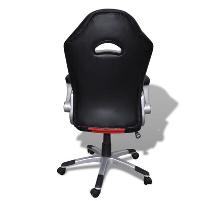 Nowoczesny skórzany fotel biurowy (Czerwony)