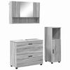 vidaXL Zestaw mebli łazienkowych z szufladą z p&oacute;łką 3 pcs Szary Sonoma