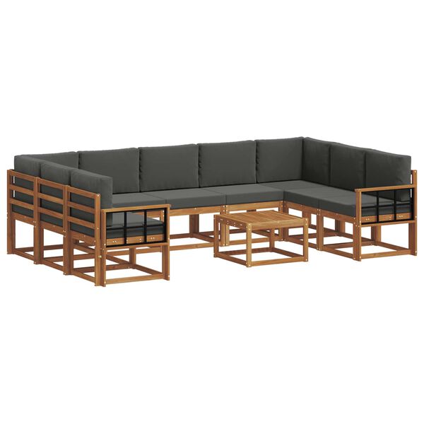 vidaXL Zestaw sof na zewnątrz 10 pcs Naturalny i Antracytowy