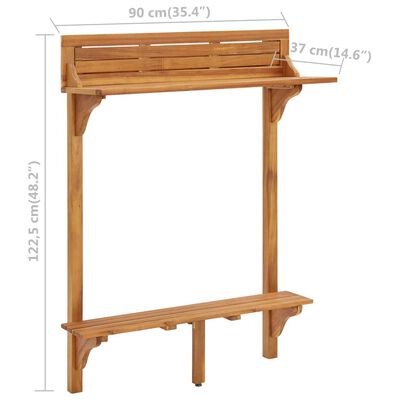 vidaXL 3-częściowy balkonowy zestaw mebli barowych z drewna akacjowego