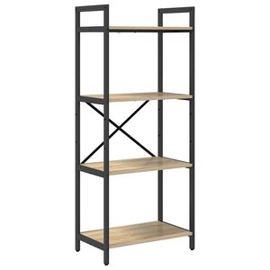 vidaXL P&oacute;łka na książki 4 poziom&oacute;w 56 x 34 x 133,5 cm Dąb Sonoma