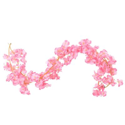vidaXL Sztuczne girlandy kwiatowe, 6 szt., ciemny róż, 180 cm